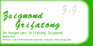 zsigmond grifatong business card